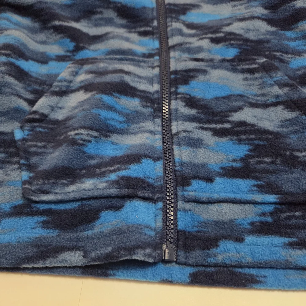 Eddie Bauer Kids Blue Patterned Fleece Jacket EUC Size M 10/12